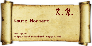 Kautz Norbert névjegykártya